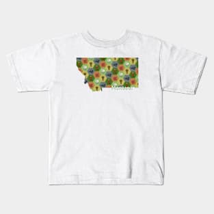 Montana State Map Board Games Kids T-Shirt